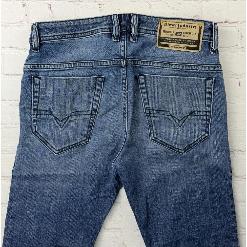 Diesel Mens Thommer Slim Jeans RE062 Blue Stretch Denim $250 Size 30x30 (30/30)